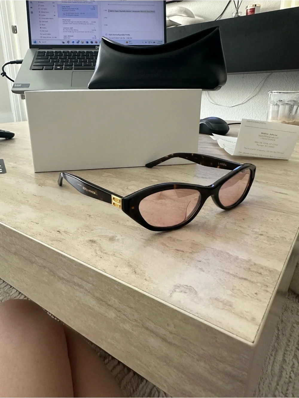 GENTLE MONSTER Lamda T9 Tortoise Frame with Pink Lenses